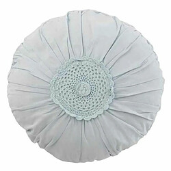 Paris Prix Coussin Rond Déco Dentelle 40cm Bleu