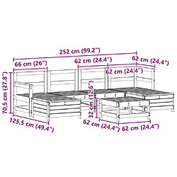 vidaXL Salon de jardin 7 pcs bois de pin imprégné pas cher