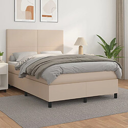 Maison Chic Lit adulte- Lit + matelas,Sommier à lattes de lit avec matelas Cappuccino 140x190 cm -GKD98093