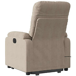 Acheter vidaXL Fauteuil inclinable de massage taupe tissu microfibre