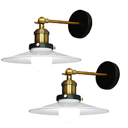 Stoex 2 Pack Applique Murale Industrielle E27 26cm Lampe de plafond Vintage Plafonnier Luminaire Décoration Rétro Intérieure pour Salon Cuisine Couloir Chambre Café Bar Blanc