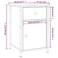 vidaXL Tables de chevet 2 pcs sonoma gris 40x42x60cm bois d'ingénierie pas cher