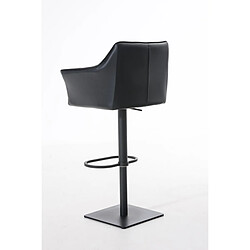 Acheter Decoshop26 Tabouret de bar chaise haute de comptoir couture carrées assise en PVC noir cadre en métal noir 10_0004673