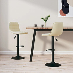 vidaXL Tabourets de bar lot de 2 crème velours