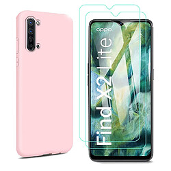 Coque Silicone Couleur Rose + 2 Verres Trempes Pour Oppo Find X2 Lite Little Boutik®