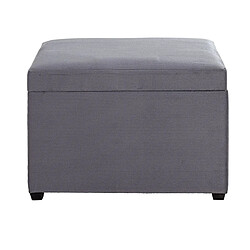 Pegane Coffre de rangement en MDF et velours coloris gris -longueur 58 x profondeur 39 x hauteur 42 cm