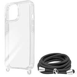 Avizar Coque Lanière pour iPhone 15 Pro Max Rigide Bumper Série Corda Transparent