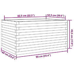 vidaXL Jardinière blanc 90x60x45,5 cm bois de pin massif pas cher