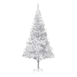 vidaXL Arbre de Noël artificiel pré-éclairé/boules argenté 210 cm PET