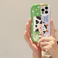 GUPBOO Étui pour iPhone13ProMax étui de téléphone portable mignon vache version pelouse d'été pour les femmes