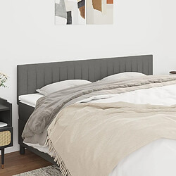 Maison Chic Lot de 2 Têtes de lit design pour chambre - Décoration de lit Gris foncé 100x5x78/88 cm Tissu -MN92404