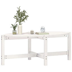 Avis vidaXL Table basse Blanc 118x63x45 cm Bois massif de pin