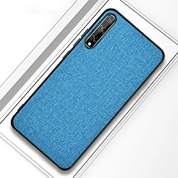 Wewoo Coque Pour Huawei Enjoy 10s Shockproof Cloth Texture PC + TPU Housse de protection bleu clair