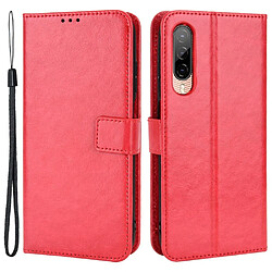 Htdmobiles Housse pour HTC Desire 22 Pro 5G - etui coque pochette portefeuille + film ecran - ROUGE