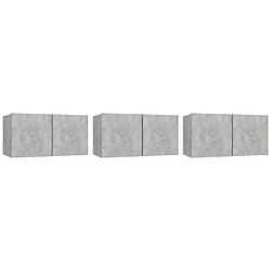 Maison Chic Meubles TV suspendus 3 pcs Gris béton 60x30x30 cm -MN49755