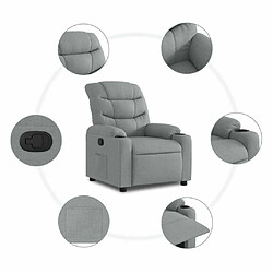 Maison Chic Fauteuil Relax pour salon, Fauteuil inclinable Gris clair Tissu -GKD39936 pas cher