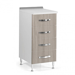 Webmarketpoint Commode pour cuisine avec 4 tiroirs en bois mélaminé Orme cm H 85x50x40