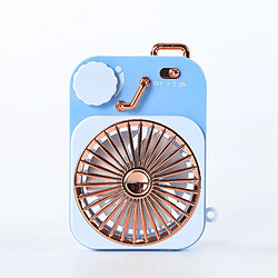 Avis (Bleu) Mini Ultra-Mince Avec Alimentation Usb Ventilateur à Crochet Portatif Créatif Portable Rechargeable