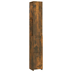 Maison Chic Armoire de bain,Meuble de rangement de salle de bain,Meuble haut chêne fumé 25x26,5x170 cm bois d'ingénierie -GKD107397