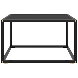 vidaXL Table basse Noir avec verre noir 60x60x35 cm