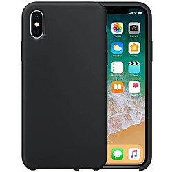 Wewoo Coque noir pour iPhone X Couleur Pure Silicone Liquide + PC Dropproof Étui de Protection Arrière