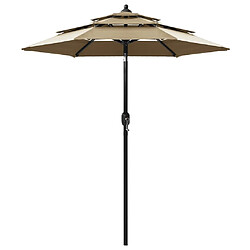 Maison Chic Parasol Jardin | Parasol à 3 niveaux avec mat en aluminium Taupe 2 m - GKD91731