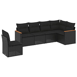 Maison Chic Salon de jardin 6 pcs avec coussins | Ensemble de Table et chaises | Mobilier d'Extérieur noir résine tressée -GKD99113