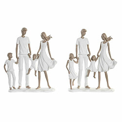 Figurine Décorative DKD Home Decor 20,5 x 7,5 x 24,5 cm 20,5 x 6,5 x 24,5 cm Gris Blanc Famille (2 Unités) - Reconditionné