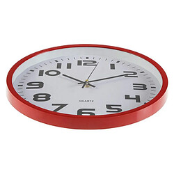 Avis Horloge Murale Plastique (4,2 x 30,5 x 30,5 cm) Rouge