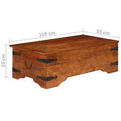 vidaXL Table basse Bois d'acacia solide avec finition miel 110x55x35cm pas cher