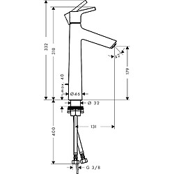 Hansgrohe - Mitigeur de lavabo Talis S 190 avec tirette et vidage chromé