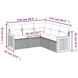 Avis Maison Chic Ensemble de 5 Tables et chaises d'extérieur avec coussins,Salon de jardin noir résine tressée -GKD281363