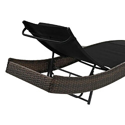 Acheter Maison Chic Chaise longue avec oreiller | Bain de soleil Relax | Transat Résine tressée Marron -GKD33060