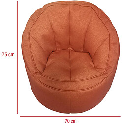 Mobili Rebecca Housse Vide Pouf Poir Polyester Orange Fermeture Éclair 70x75x75