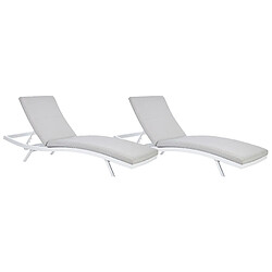 Beliani Chaise longue Métal Gris clair AMELIA