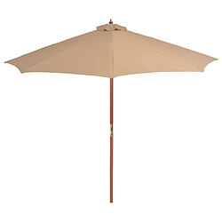 Maison Chic Parasol Jardin | Parasol d'extérieur avec mat en bois 300 cm Taupe - GKD60536