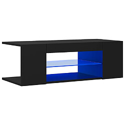 vidaXL Meuble TV avec lumières LED Noir 90x39x30 cm