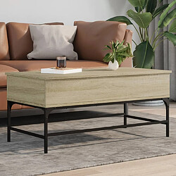 ComfortXL Table Basse Chêne Sonoma 100x50x45cm Bois D'ingénierie Et Métal