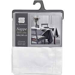 Douceur D'Interieur Nappe coton unie Charline - 150 x 200 cm - Blanc