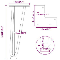 vidaXL Pieds de table en forme d'épingle à cheveux 4 pcs blanc 30 cm pas cher