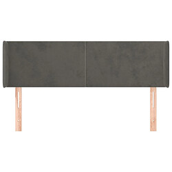 Avis Maison Chic Tête de lit scandinave avec oreilles,meuble de chambre Gris foncé 147x16x78/88 cm Velours -MN96567