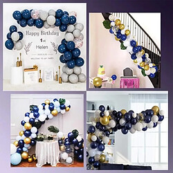 Acheter Euro Mega 102 pièces bleu marine or ballon guirlande arc Kit anniversaire décoration garçon bébé douche confettis arche Ballon fournitures