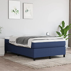 Maison Chic Structures de lit + matelas,Lit à sommier tapissier avec matelas Bleu 120x200 cm Tissu -MN57310