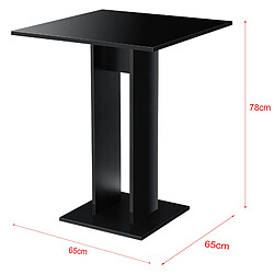 Table à Manger Carrée Lindesnes 65 x 65 x 78 cm Noir Brillant [en.casa]