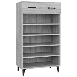 Maison Chic Armoire à Chaussures,Meuble de Rangement à Chaussures Sonoma gris 60x35x105 cm Bois d'ingénierie -MN70295