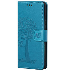 Etui en PU motif hibou et arbre, fermoir magnétique bleu pour votre Samsung Galaxy A13 4G