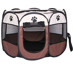 Wewoo Tente de chien imperméable à café l'eau de tissu d'Oxford de mode pliable clôture extérieure d'animal familier octogonal, S, taille: 73 x 73 x 43cm