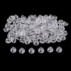 100pcs clair caoutchouc ponyholder perles réglage constatations carré 8x9x12mm