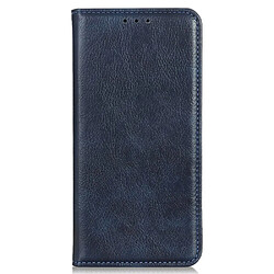 Etui en PU texture litchi, fermeture automatique magnétique avec support bleu pour votre Sony Xperia Pro-I