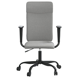 Helloshop26 Chaise fauteuil siège de bureau informatique étude réglable en hauteur clair tissu gris 02_0024068